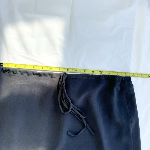 Tristan & Iseut Sheer Grey Chiffon Long Skirt Drawstring Closure Size L Vintage - Picture 5 of 12